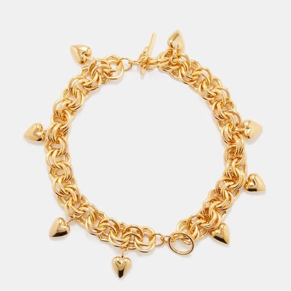 NEW Saint Laurent Heart-Charm Multi-Link Chain Bracelet - Picture 1 of 1